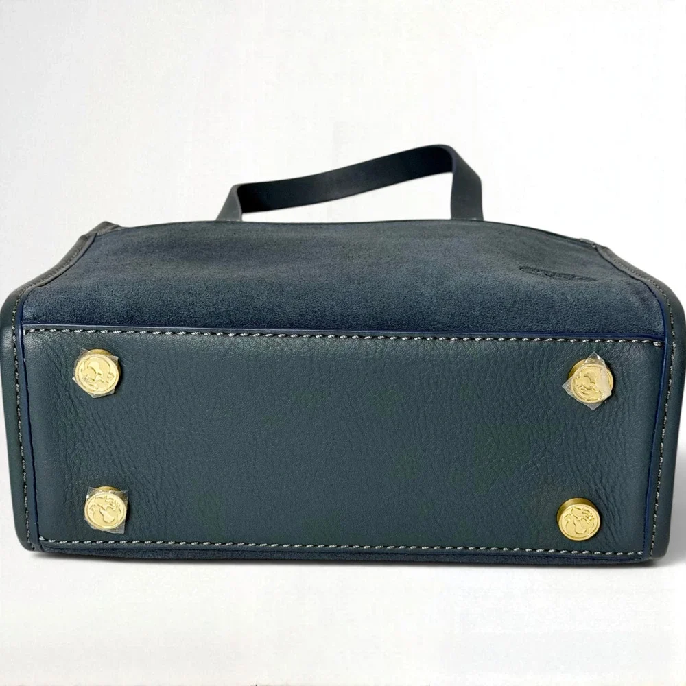 Spartina 449 Siren Dune Satchel Twilight Teal Suede Leather Crossbody NWOT
